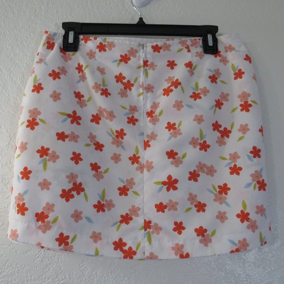 Tropical Floral Reversible Mini Skirt Sz M Flower - Picture 10 of 10